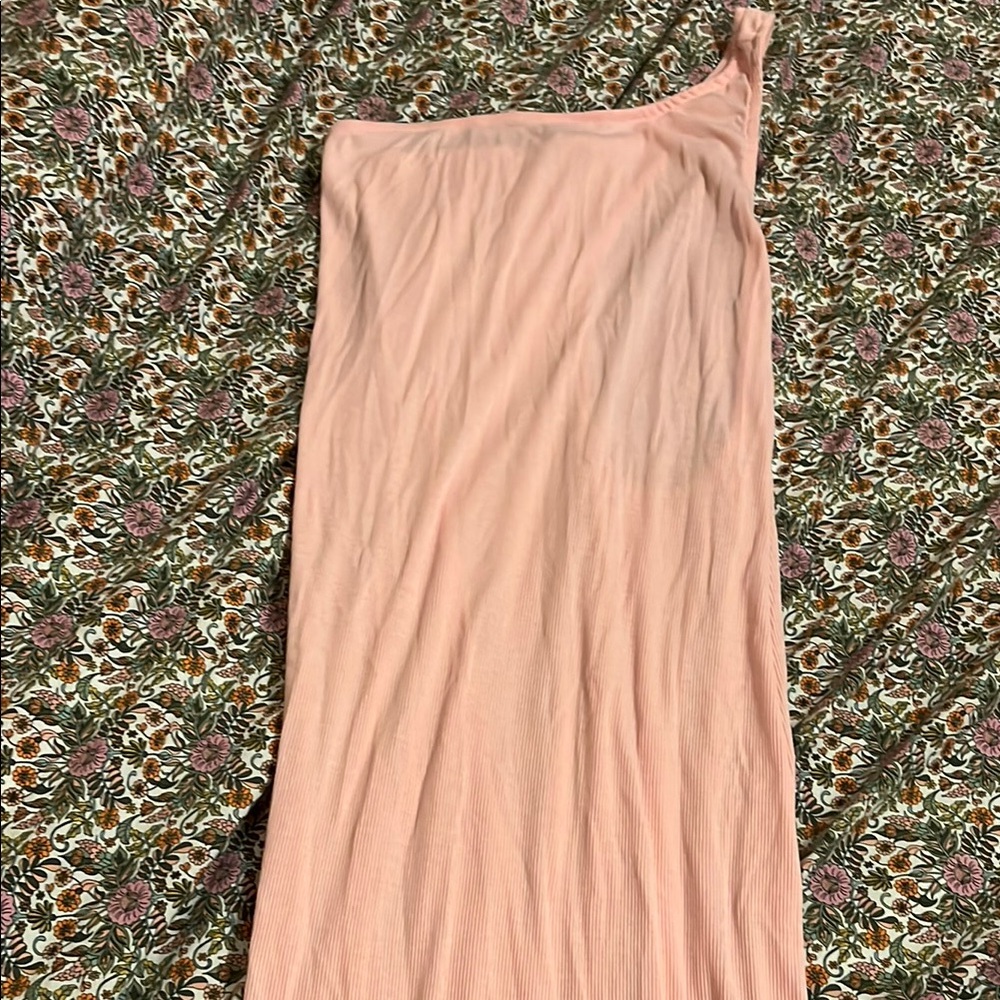Free People Peach One-Shoulder Dress